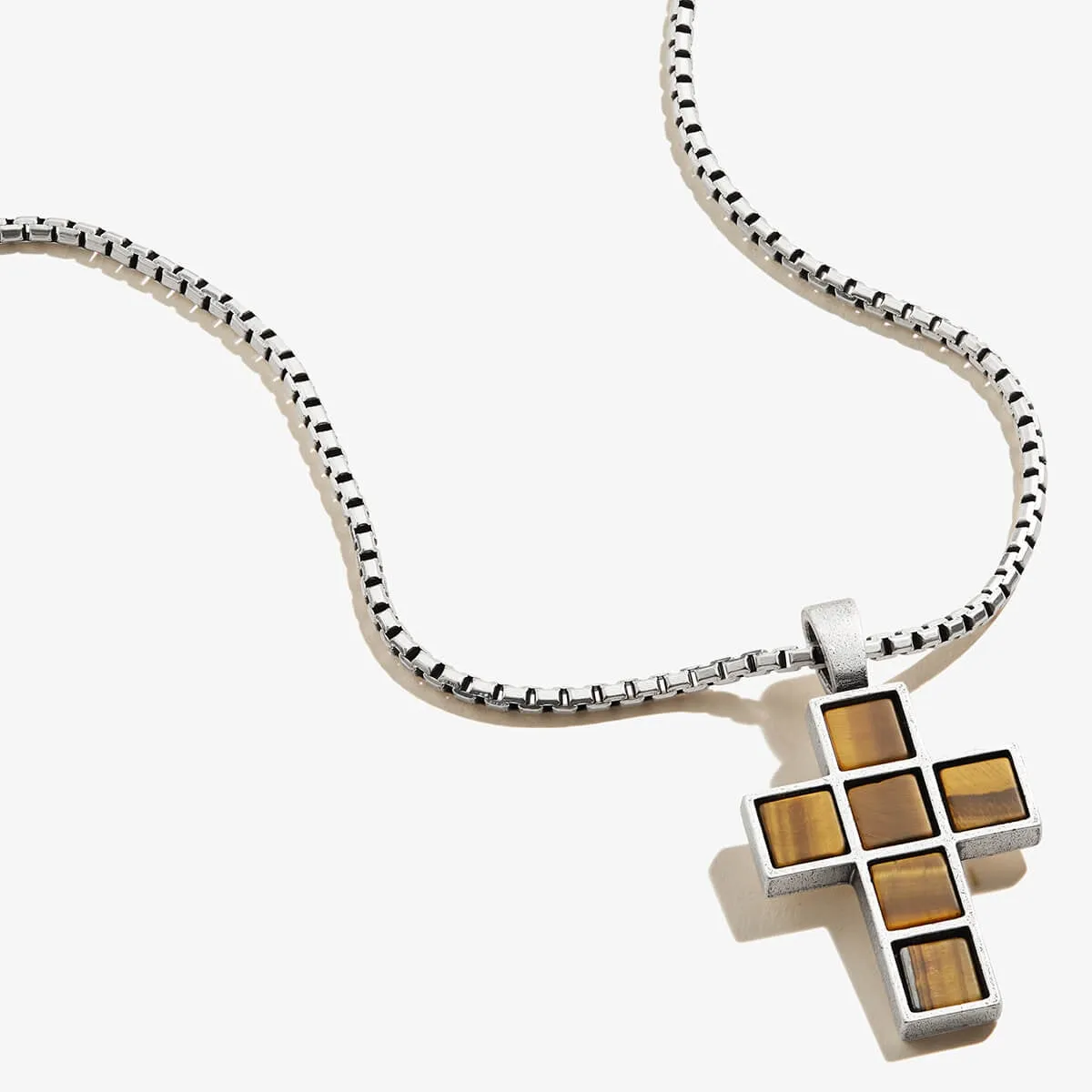 Tiger’s Eye Gemstone Cross Necklace sold by Alex and Ani