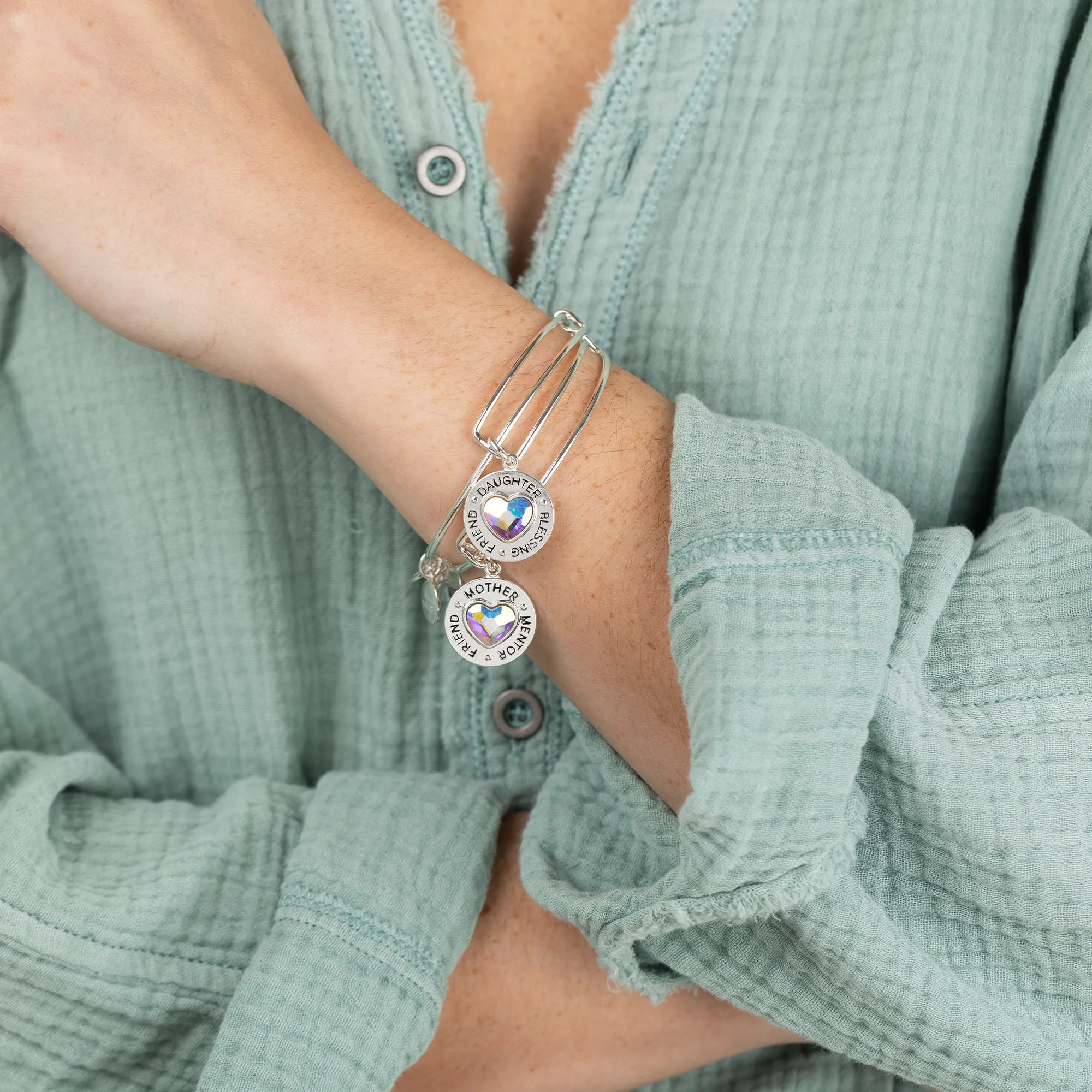 Mother Daughter Charm Bangles, Set of 2 sold by Alex and Ani product image thumbnail 2