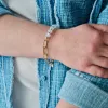 Moonstone Beaded and Chain Stretch Bracelet sold by Alex and Ani