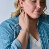 Moonstone Beaded and Chain Stretch Bracelet sold by Alex and Ani