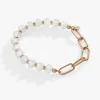 Moonstone Beaded and Chain Stretch Bracelet sold by Alex and Ani