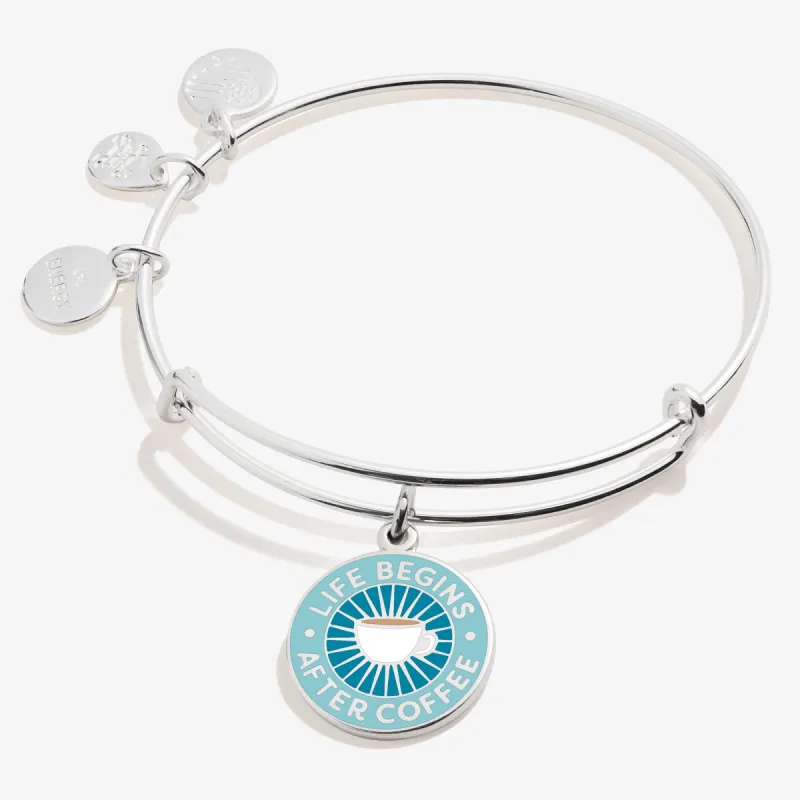 Life Begins After Coffee' Charm Bangle Bracelet sold by Alex and Ani