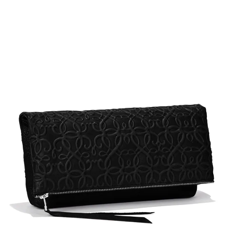 Gabriel Leather Fold Over Clutch, Black sold by Alex and Ani