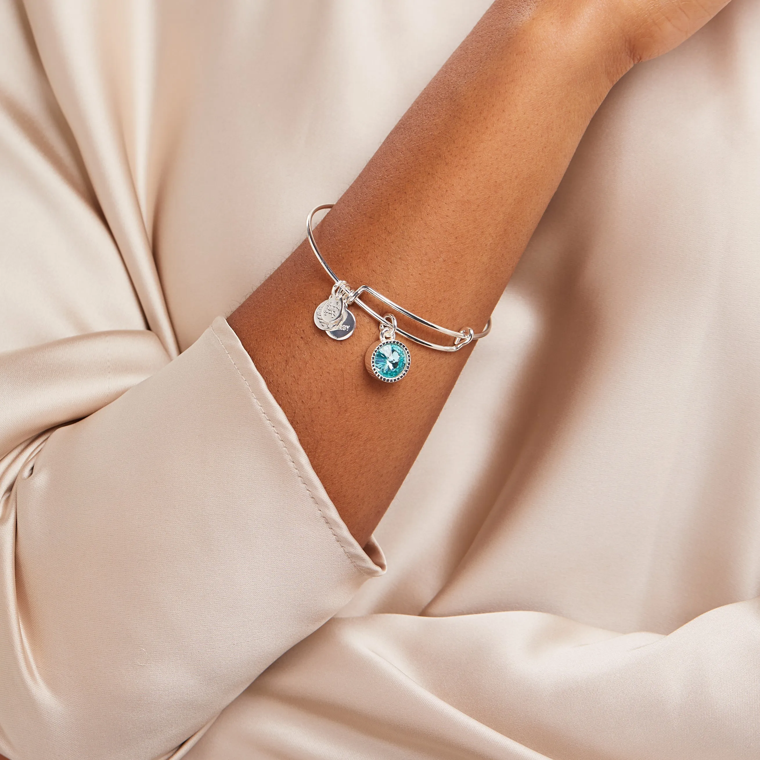 March Birthstone Charm Bangle, Aquamarine sold by Alex and Ani product image thumbnail 2