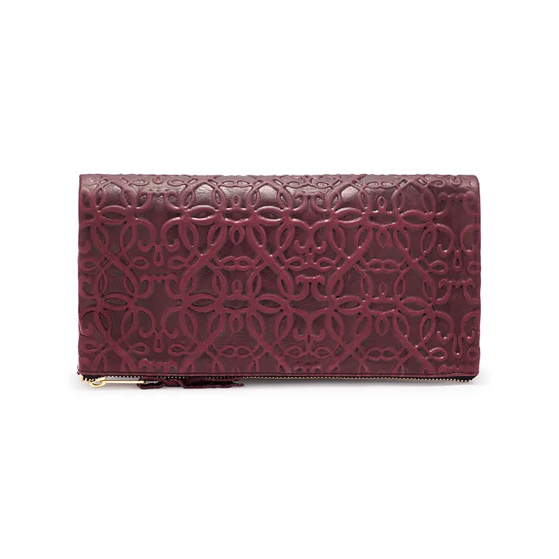 Fold Over Leather Clutch, Burgundy sold by Alex and Ani