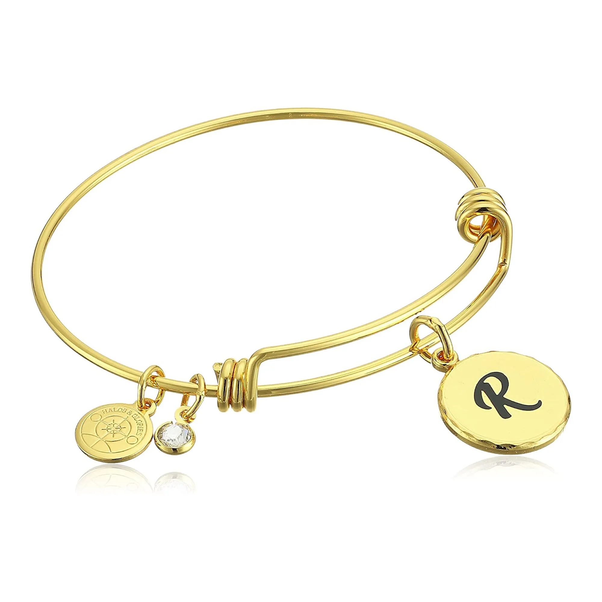 Letter R Charm Bangle, Halos & Glories sold by Alex and Ani