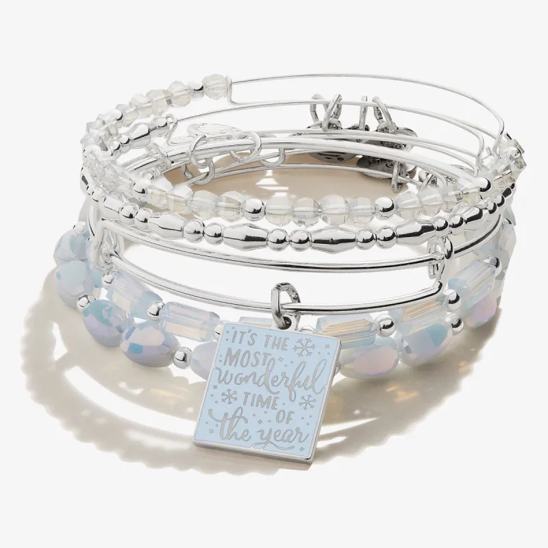 'It's The Most Wonderful Time of the Year' Charm Bangle, Set of 5 sold by Alex and Ani