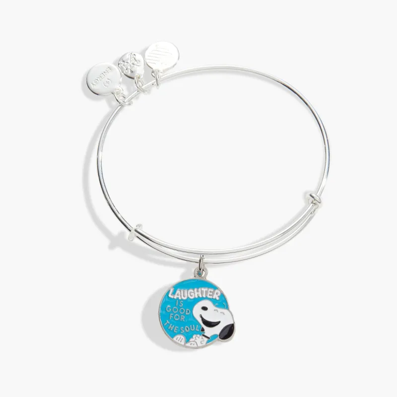 PEANUTS™ 'Laughter is Good for the Soul' Charm Bangle sold by Alex and Ani