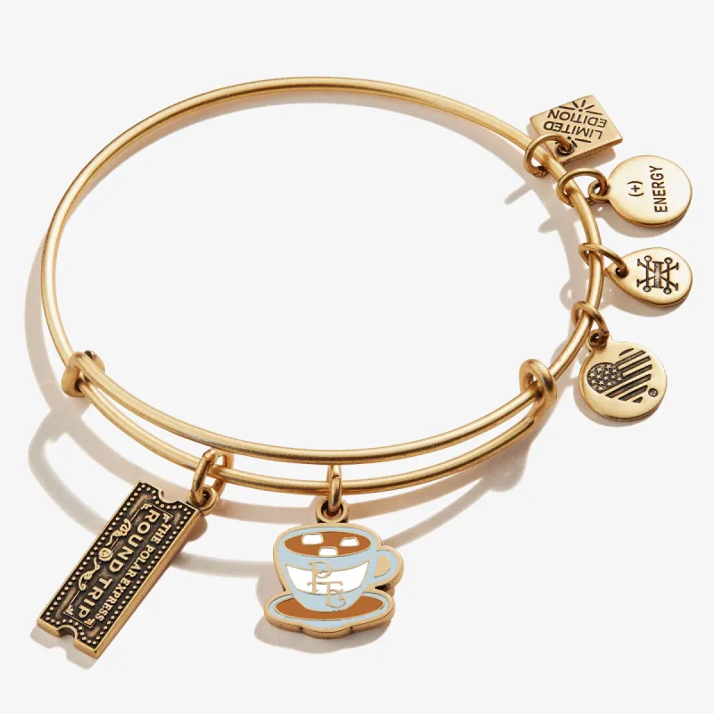 The Polar Express™ Train Ticket + Hot Chocolate Duo Charm Bangle sold by Alex and Ani