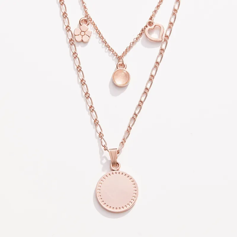 Engravable Joy + Love Multi-Charm Layered Necklace sold by Alex and Ani