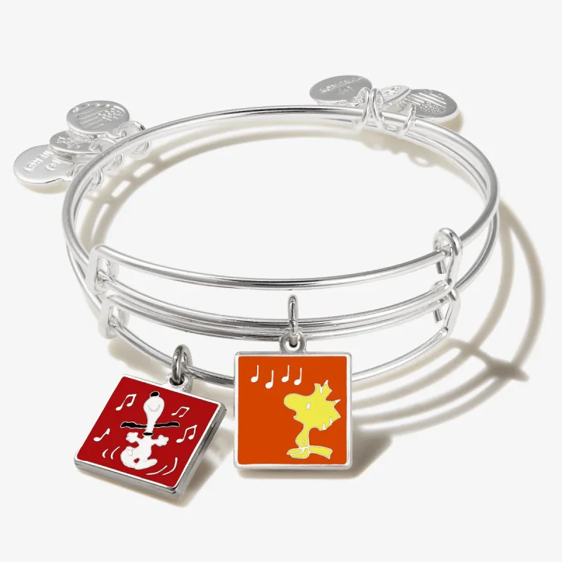 PEANUTS™ Snoopy + Woodstock Best Friends Charm Bangles, Set of 2 sold by Alex and Ani