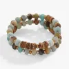 Amazonite + Wood Beaded Wrap Bracelet sold by Alex and Ani