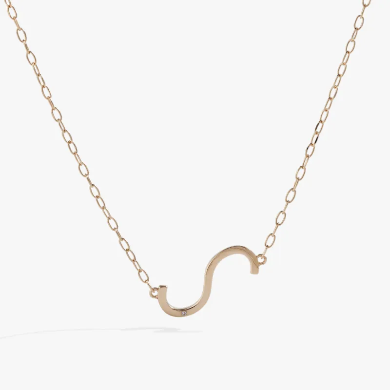 Initial S Precious Elongated Necklace sold by Alex and Ani
