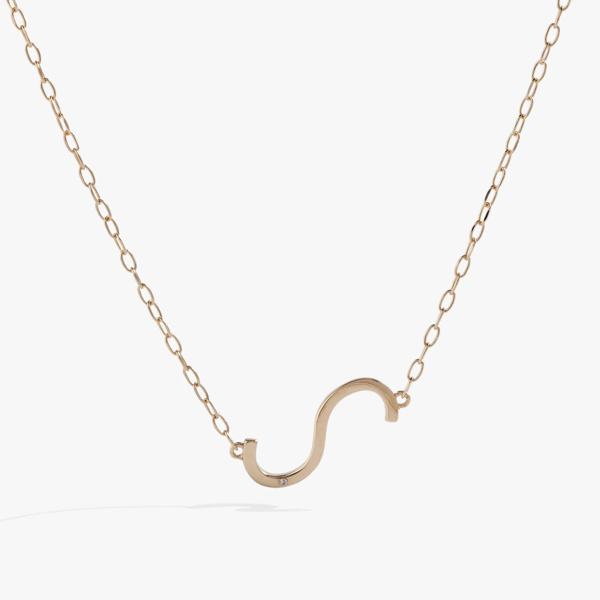 Initial S Precious Elongated Necklace sold by Alex and Ani