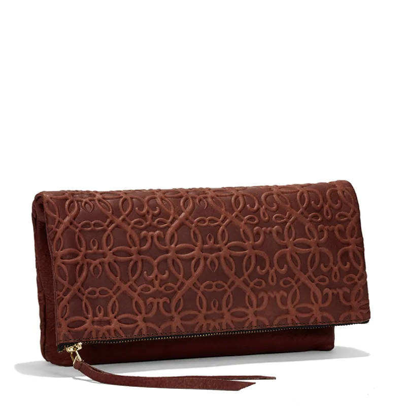 Gabriel Leather Fold Over Clutch, Brown sold by Alex and Ani
