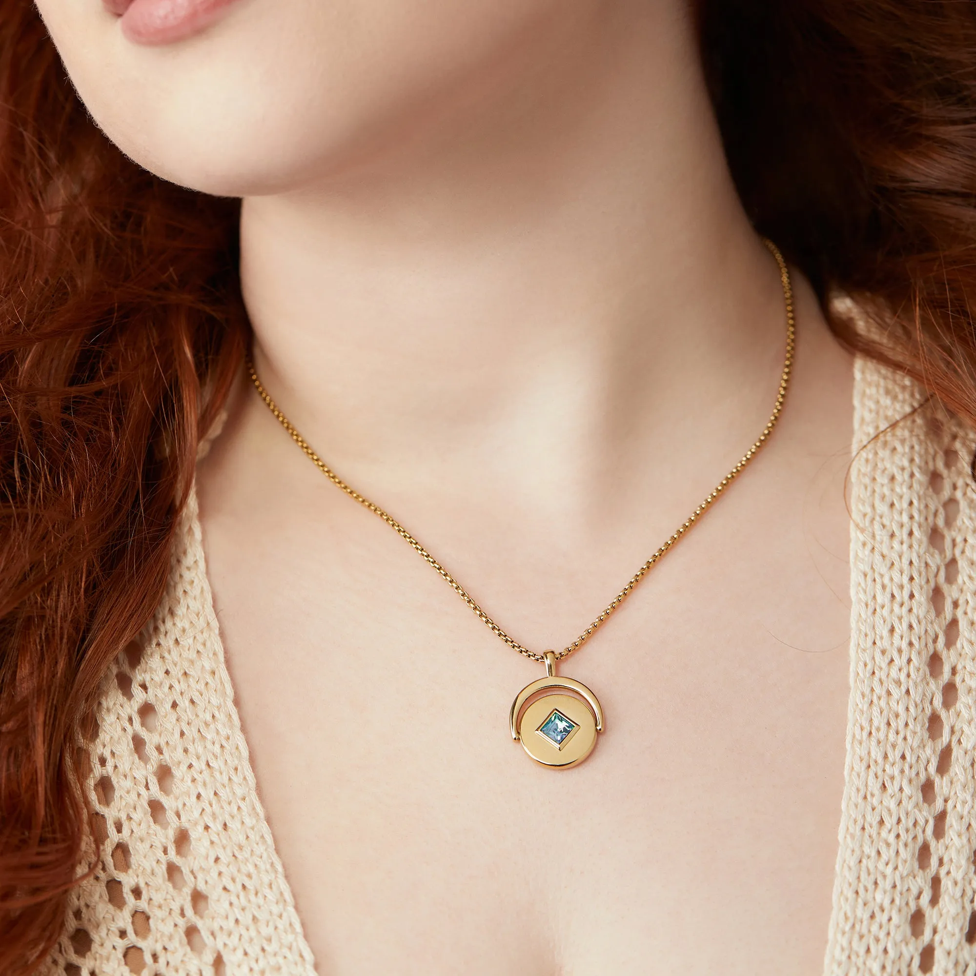 March Birthstone and Flower Flip Charm Necklace sold by Alex and Ani product image thumbnail 3