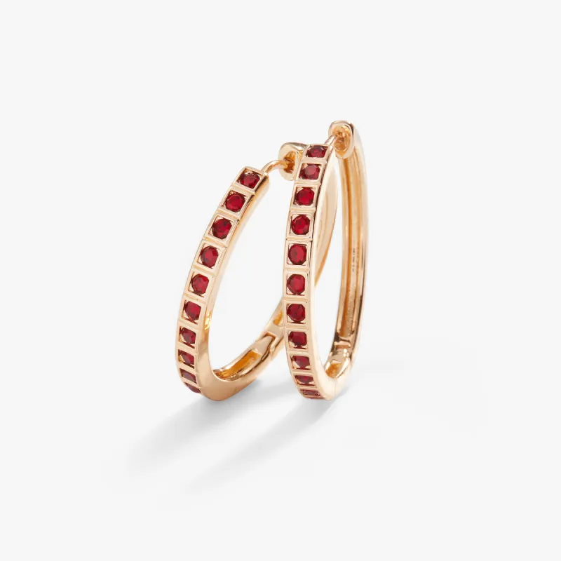 Crystal Medium Hoop Earrings, Ruby sold by Alex and Ani