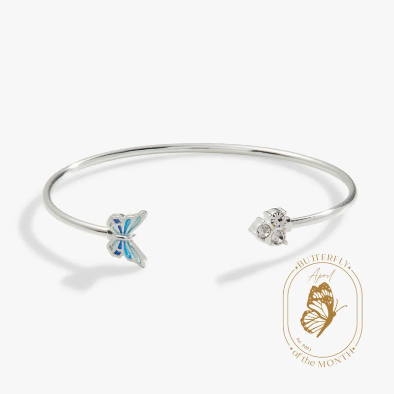Butterfly + Crystal Flex Cuff Bracelet sold by Alex and Ani