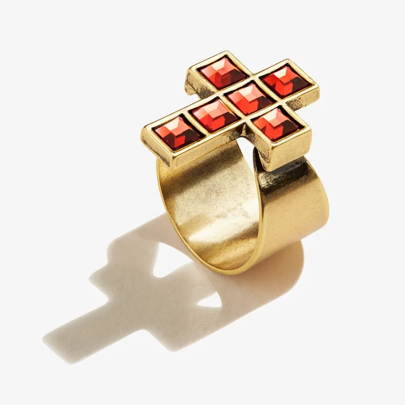 Crystal Cross Cocktail Ring sold by Alex and Ani