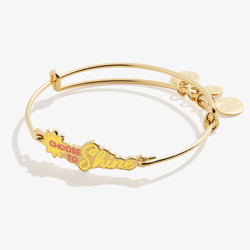 'Choose To Shine' Sunshine Inline Bangle Bracelet sold by Alex and Ani