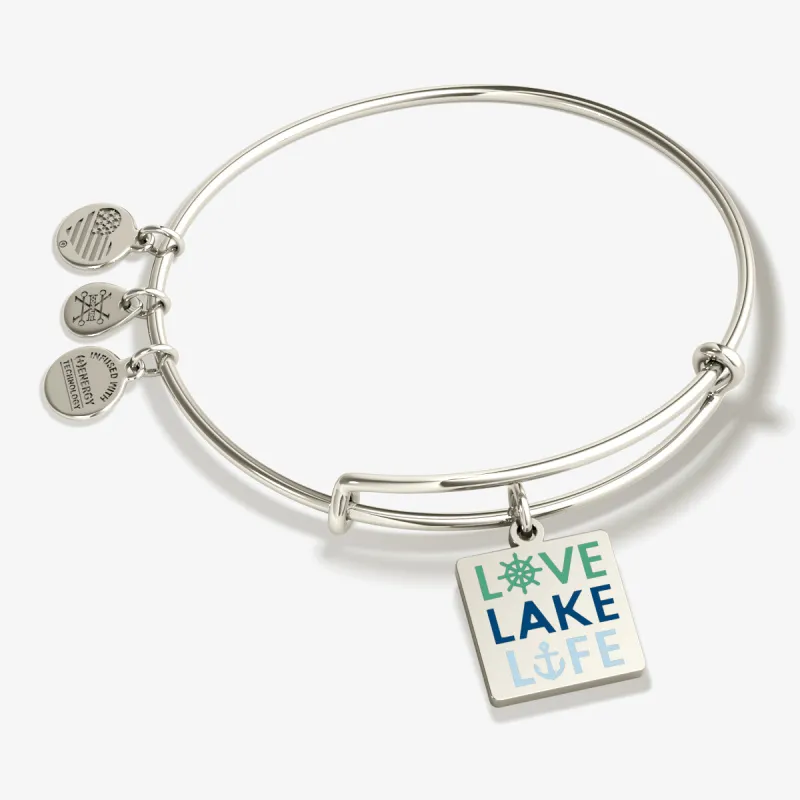 'Love, Lake, Life' Charm Bangle sold by Alex and Ani