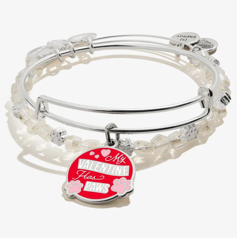 'My Valentine Has Paws' Charm Bangle Bracelet, Set of 2 sold by Alex and Ani