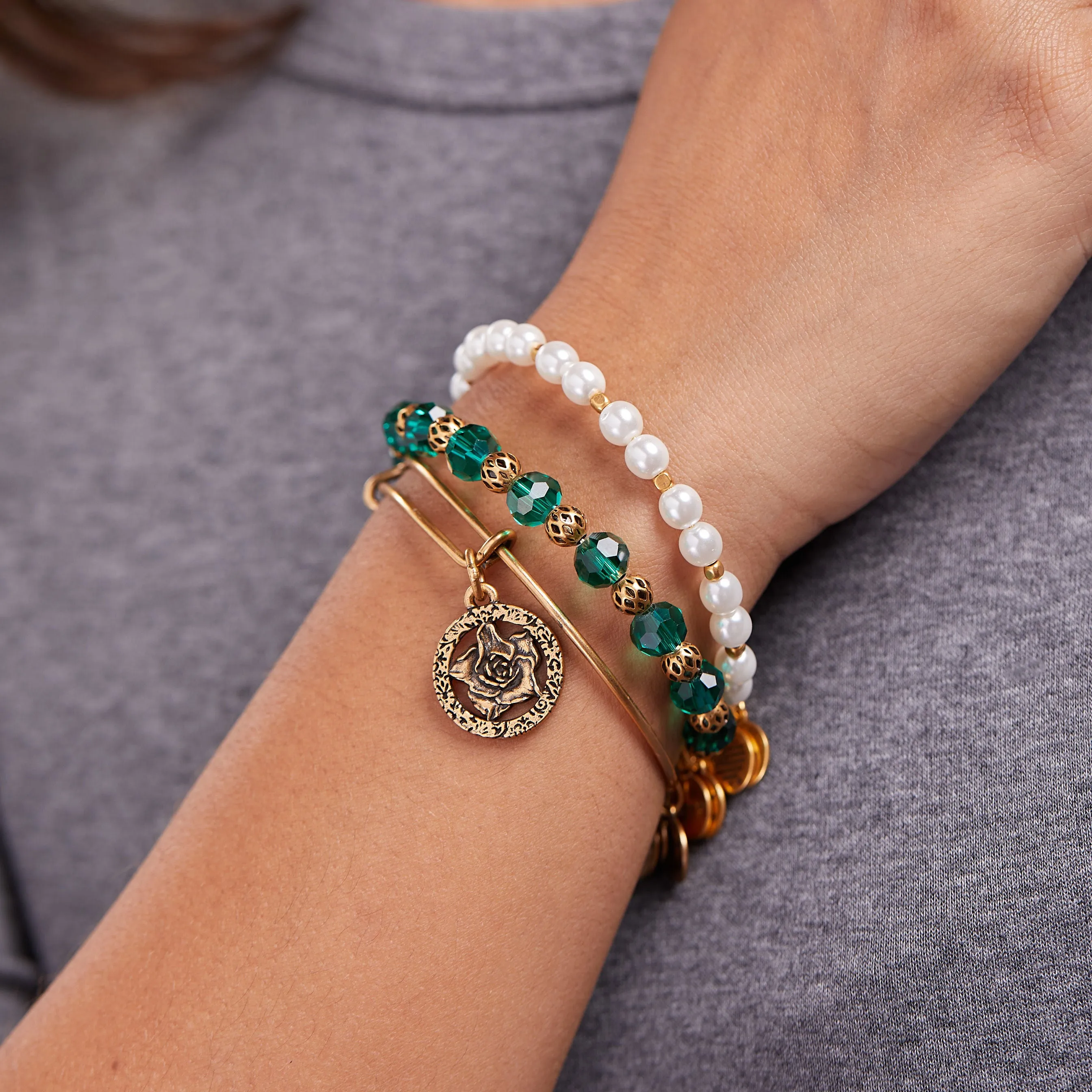 Rose Charm Bangle, Set of 3 sold by Alex and Ani product image thumbnail 2