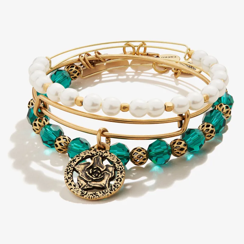 Rose Charm Bangle, Set of 3 sold by Alex and Ani