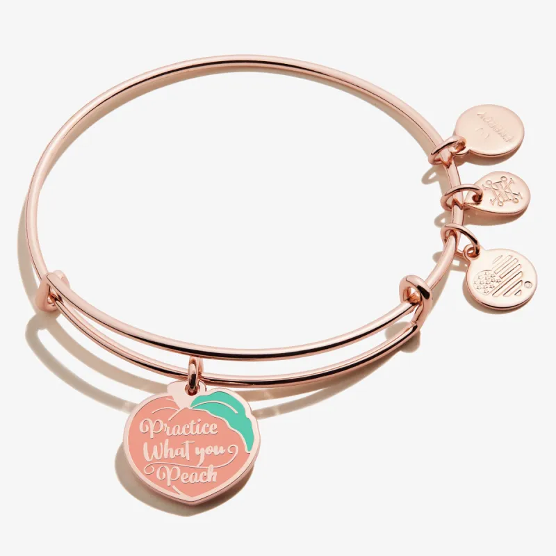 Practice What You Peach' Charm Bangle sold by Alex and Ani
