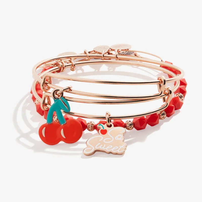 'So Sweet' Cherry Charm Bangles, Set of 3 sold by Alex and Ani