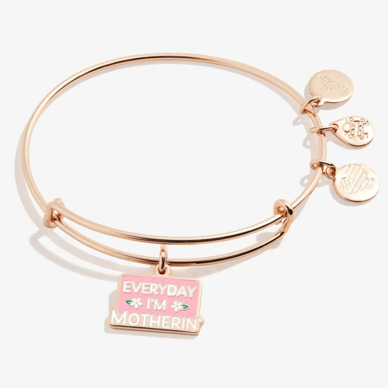 'Everyday I'm Motherin' Charm Bangle Bracelet sold by Alex and Ani