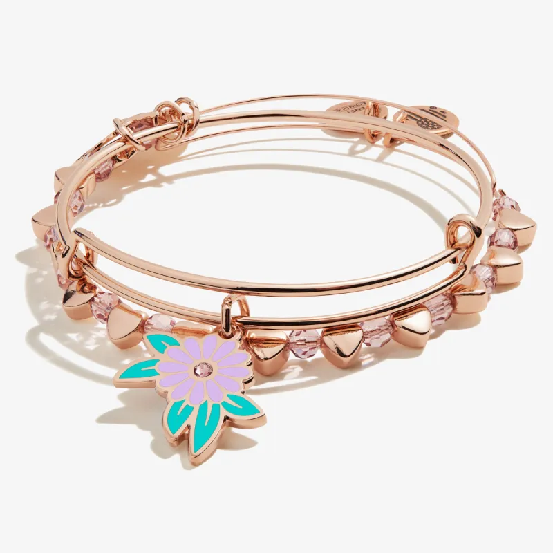 Flower + Hearts Charm Bangle Bracelets, Set of 2 sold by Alex and Ani