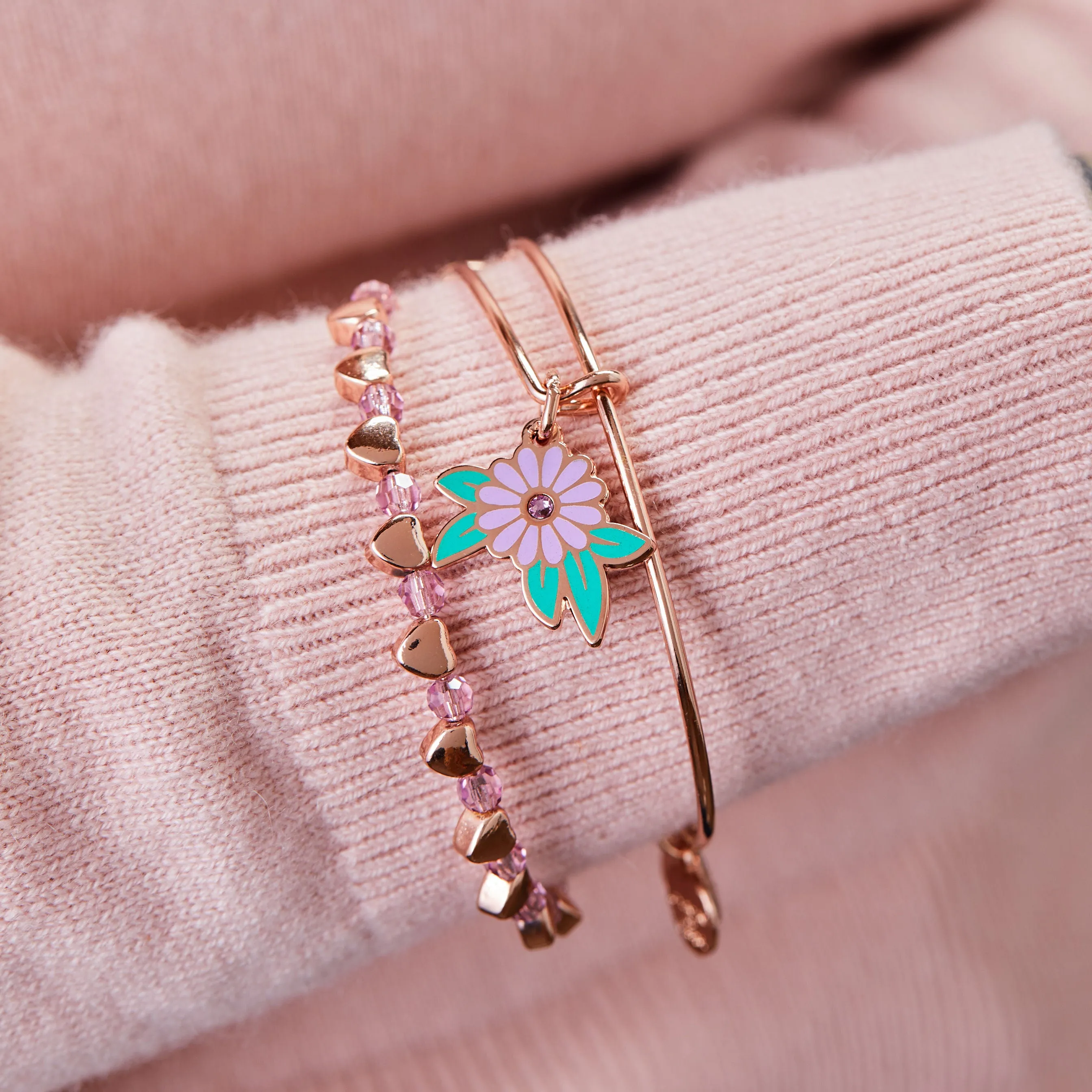 Flower + Hearts Charm Bangle Bracelets, Set of 2 sold by Alex and Ani product image thumbnail 3