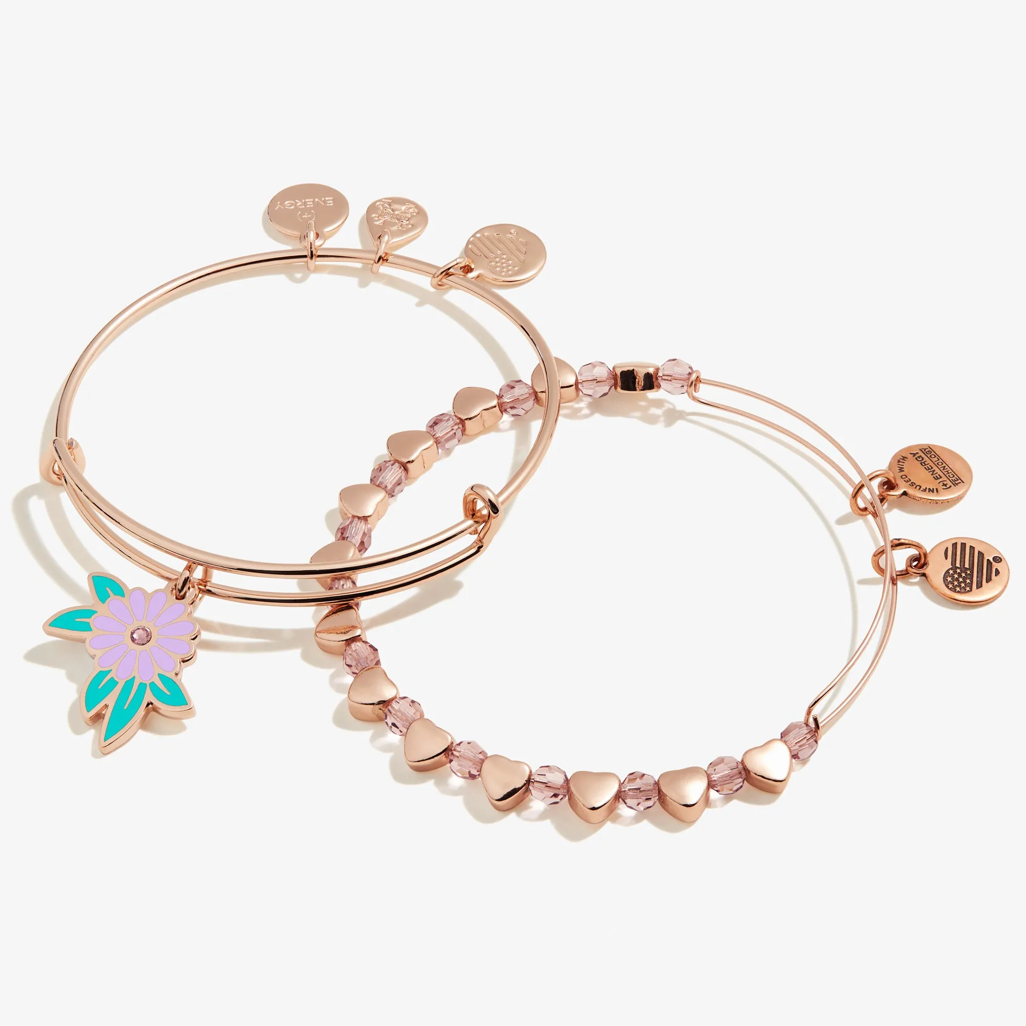 Flower + Hearts Charm Bangle Bracelets, Set of 2 sold by Alex and Ani product image thumbnail 2