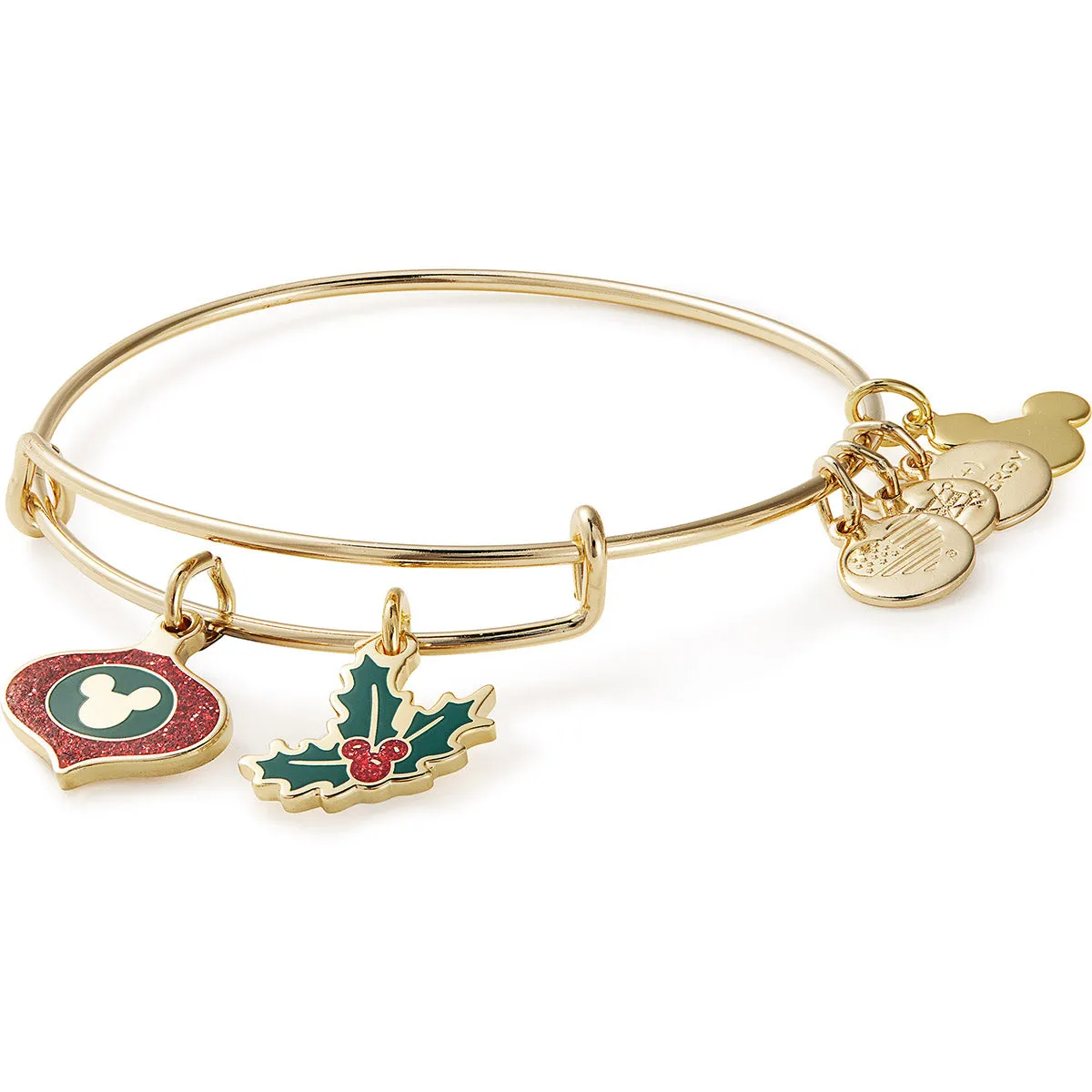 Disney® Mickey Mouse Ornament + Holly Charm Bangle sold by Alex and Ani