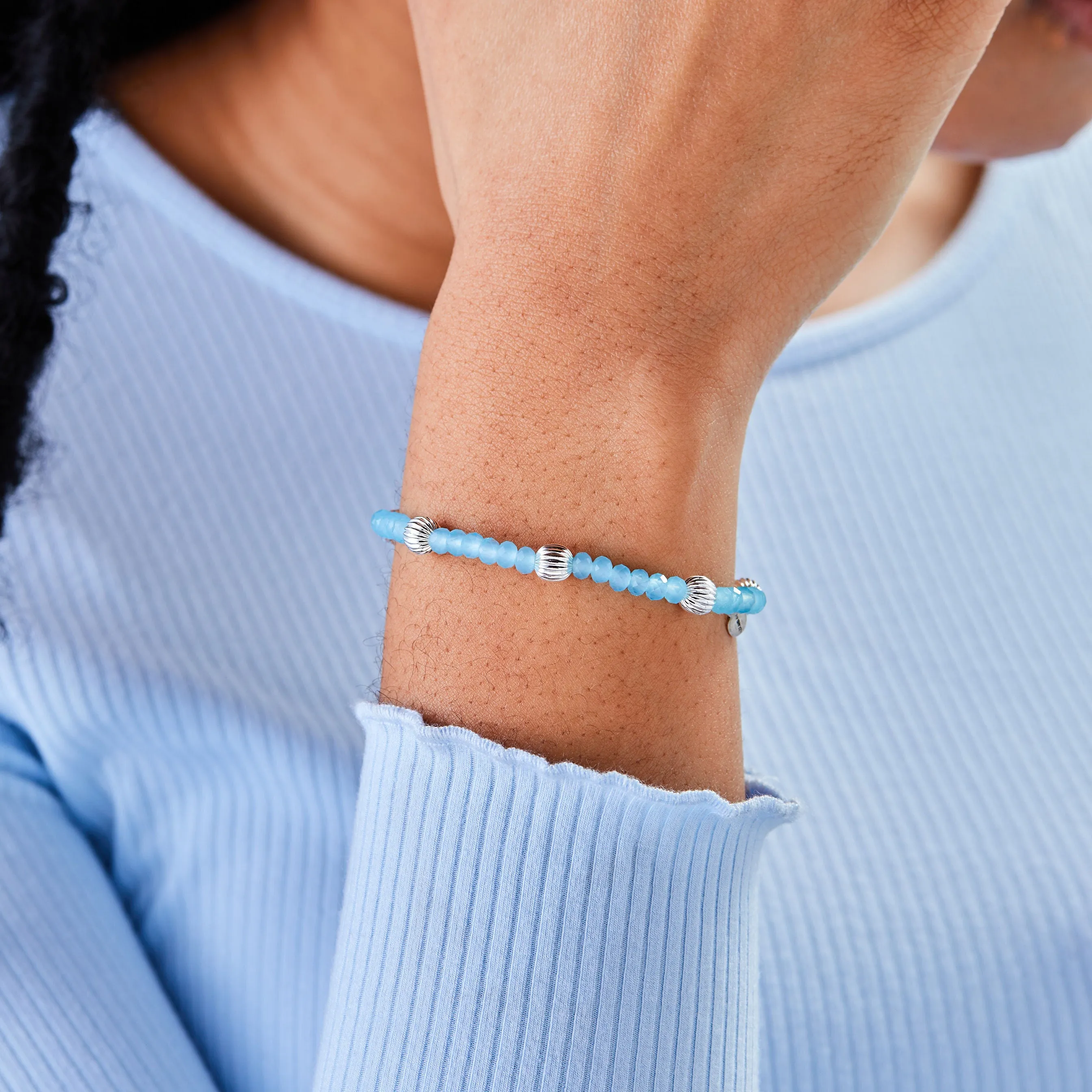 Blue Beaded Stretch Bracelet, Medium sold by Alex and Ani product image thumbnail 2