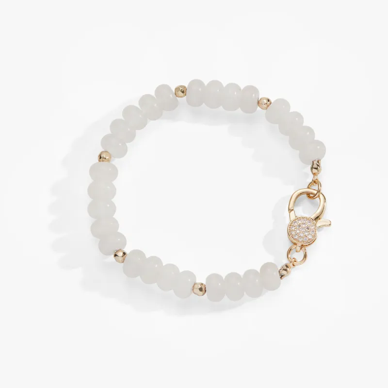 White Jade Caribiner Bracelet sold by Alex and Ani