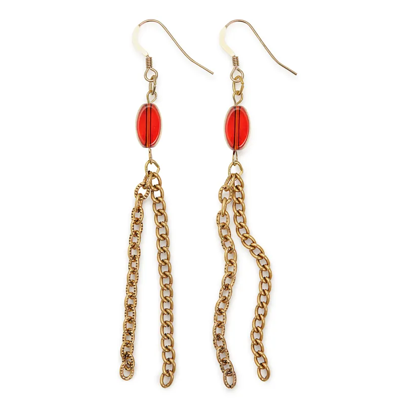 Chain Drop Earrings, Red sold by Alex and Ani