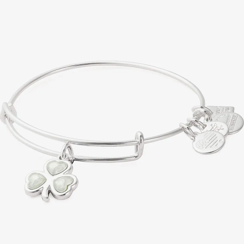 Crystal Shamrock Charm Bangle sold by Alex and Ani