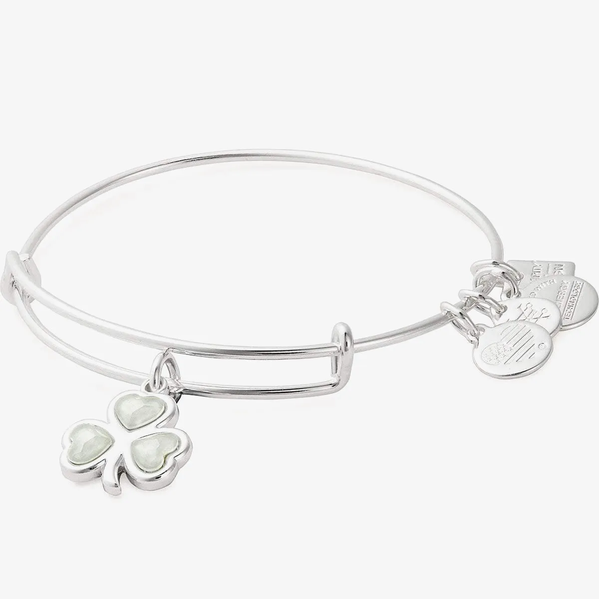 Crystal Shamrock Charm Bangle sold by Alex and Ani
