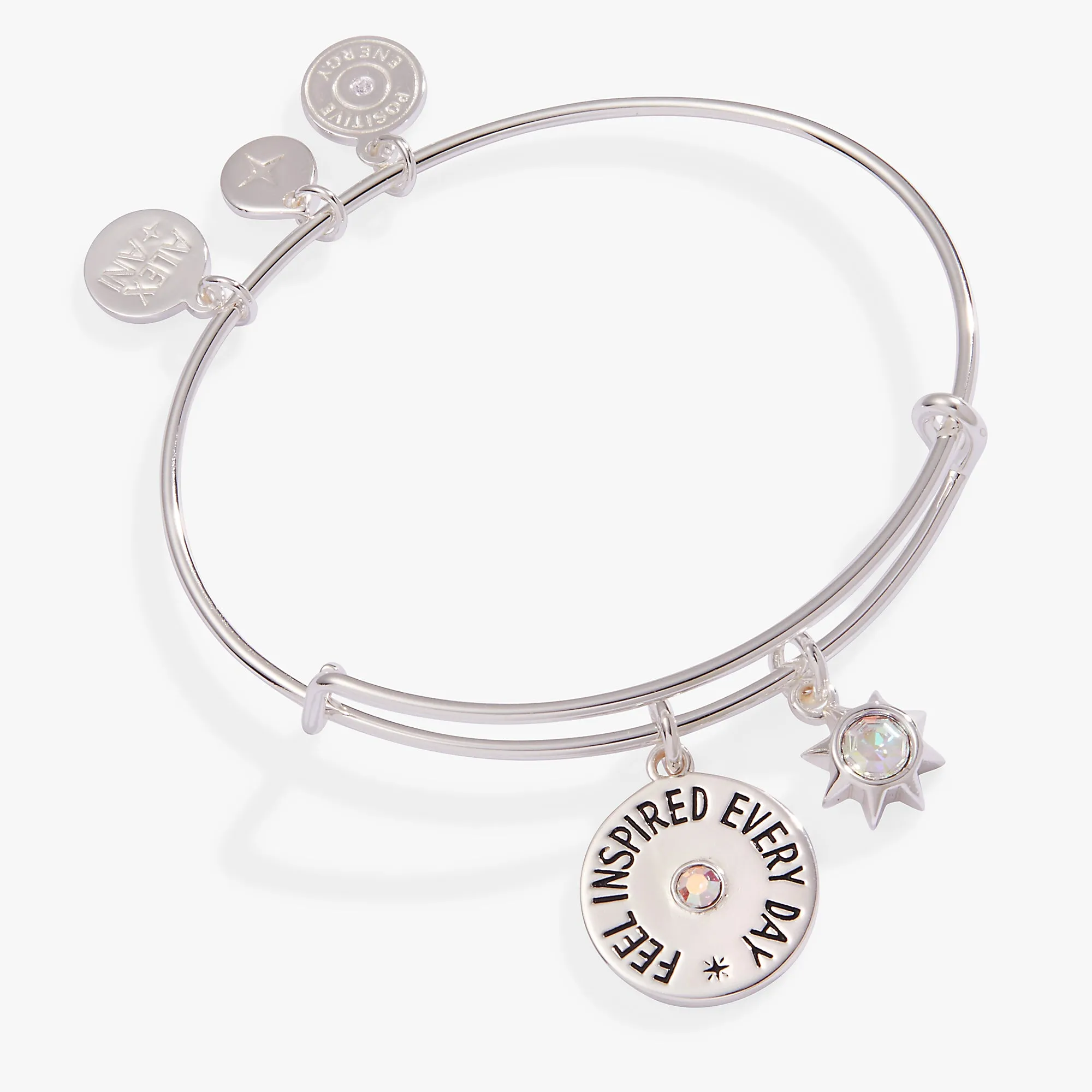 'Feel Inspired Every Day' Mantra Charm Bangle sold by Alex and Ani