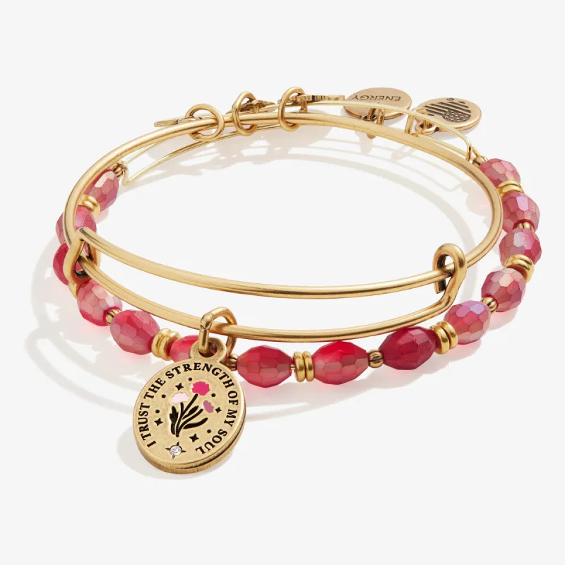 'I Trust the Strength of My Soul' Charm Bangles, Set of 2 sold by Alex and Ani