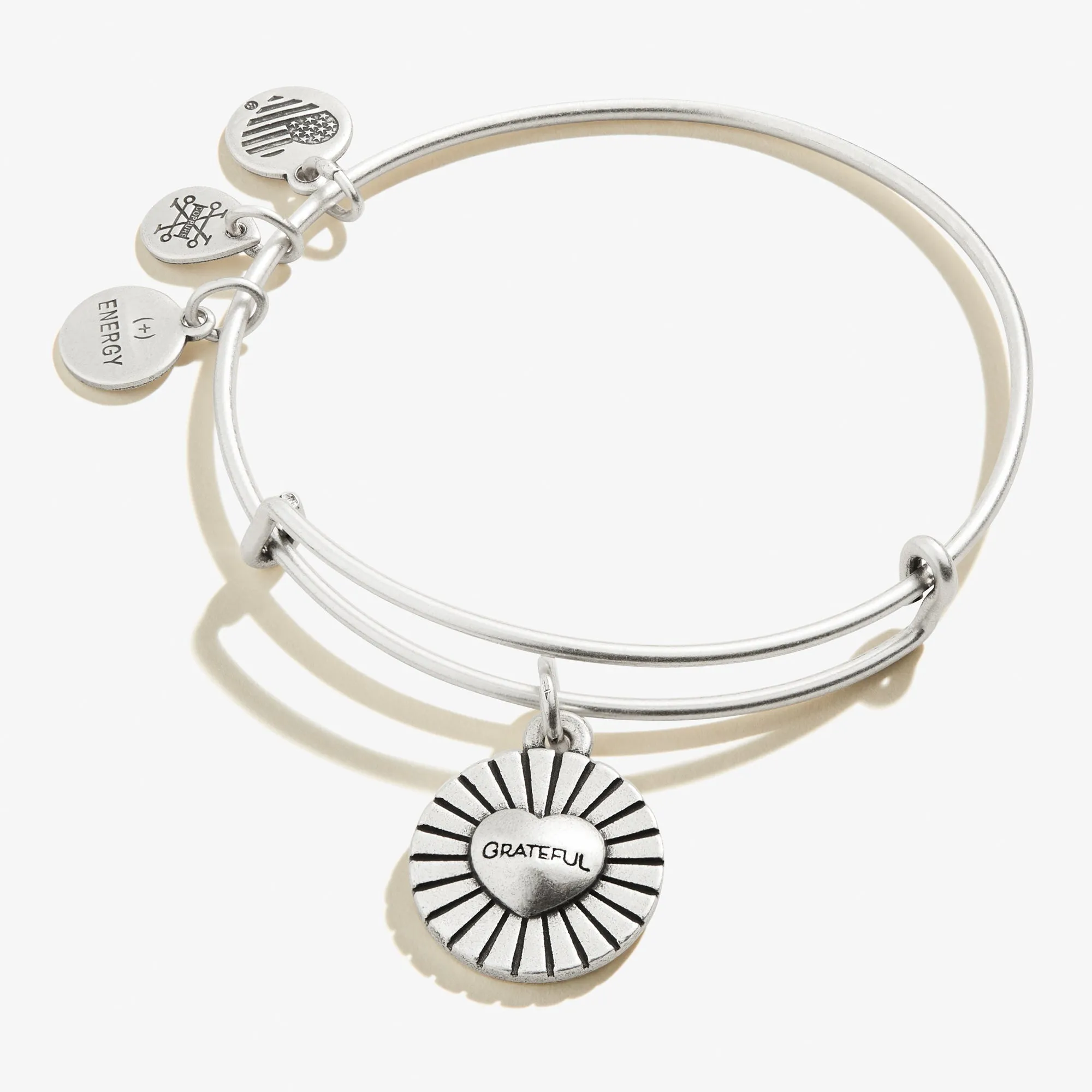 'Grateful' Heart Charm Bangle sold by Alex and Ani