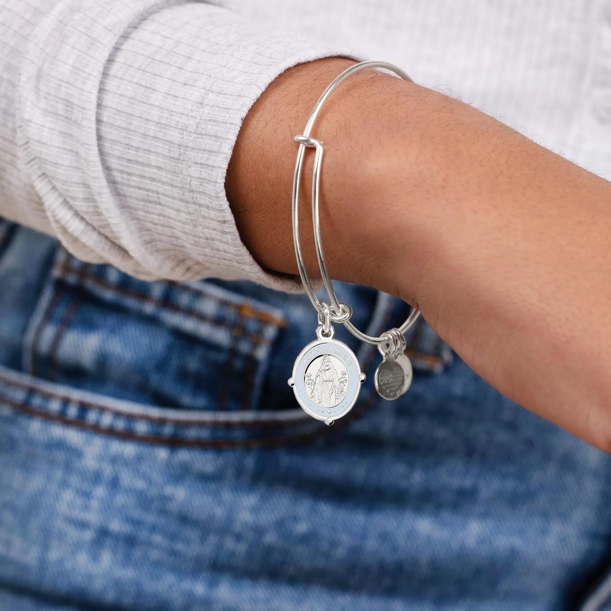 Mother Mary Embossed Charm Bangle sold by Alex and Ani product image thumbnail 2