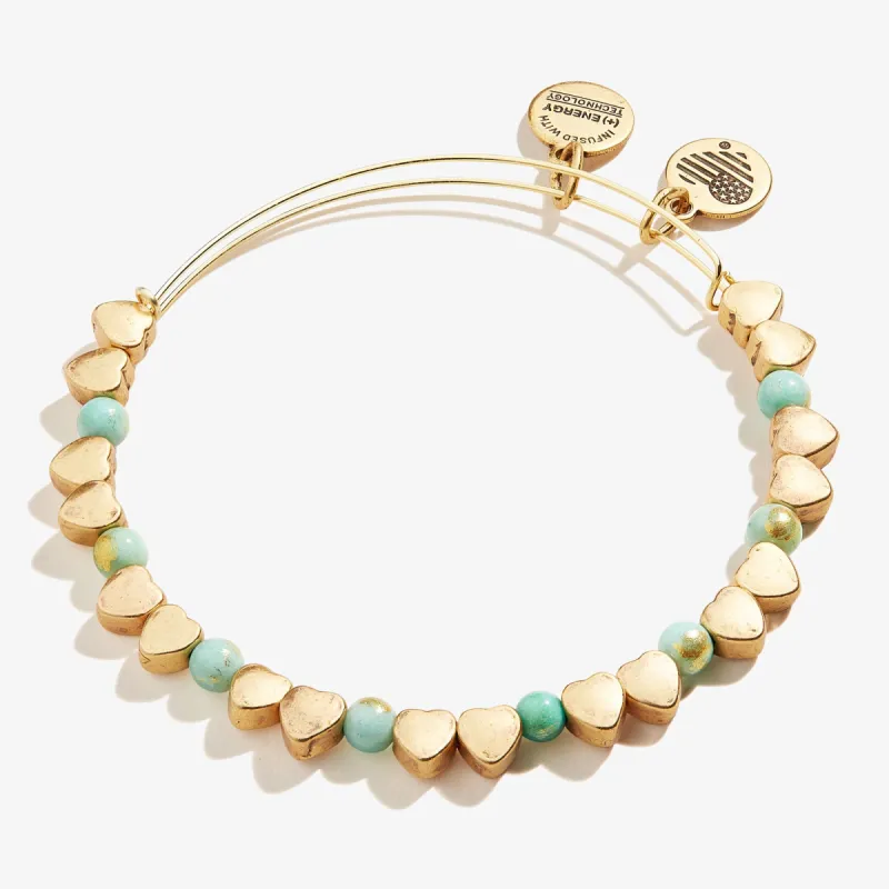 Antique Americana Heart Beaded Bangle, Mint Green sold by Alex and Ani