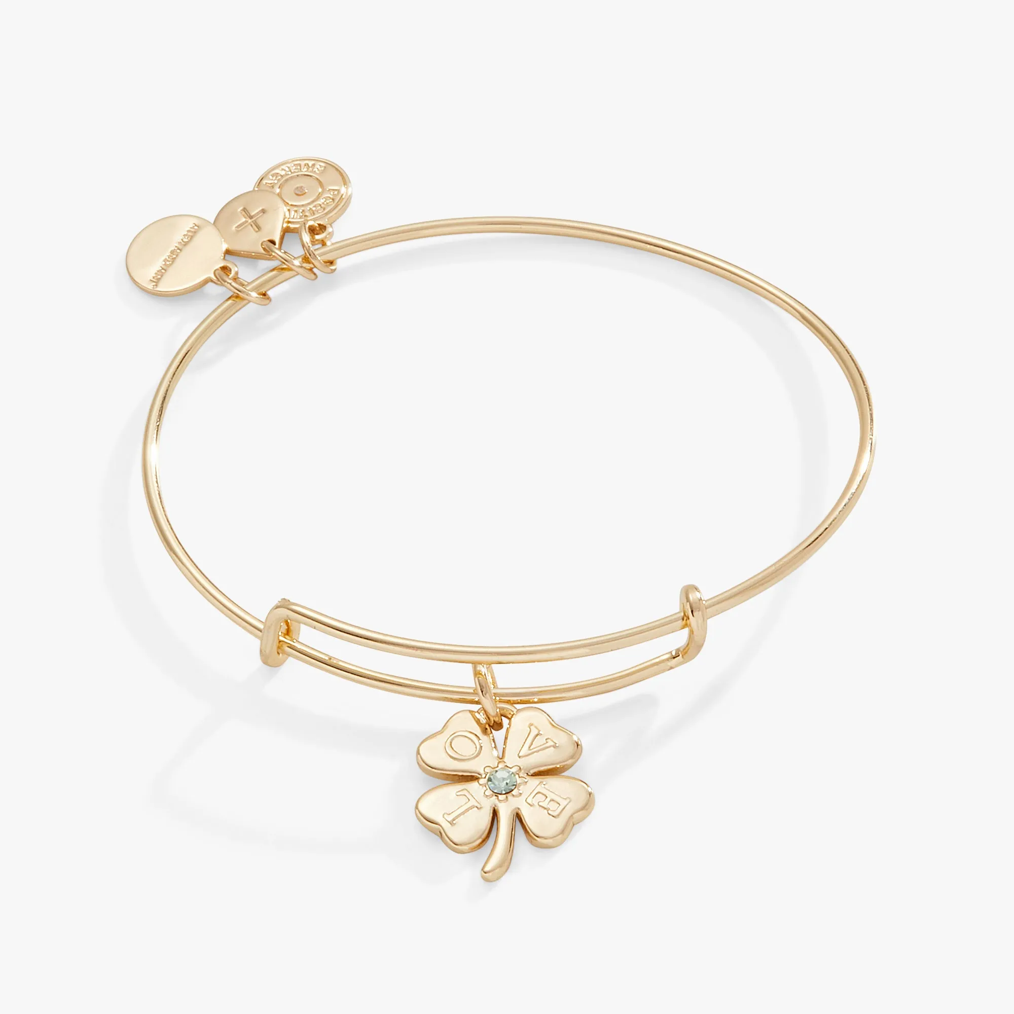 'Love' Clover Charm Bangle Bracelet sold by Alex and Ani