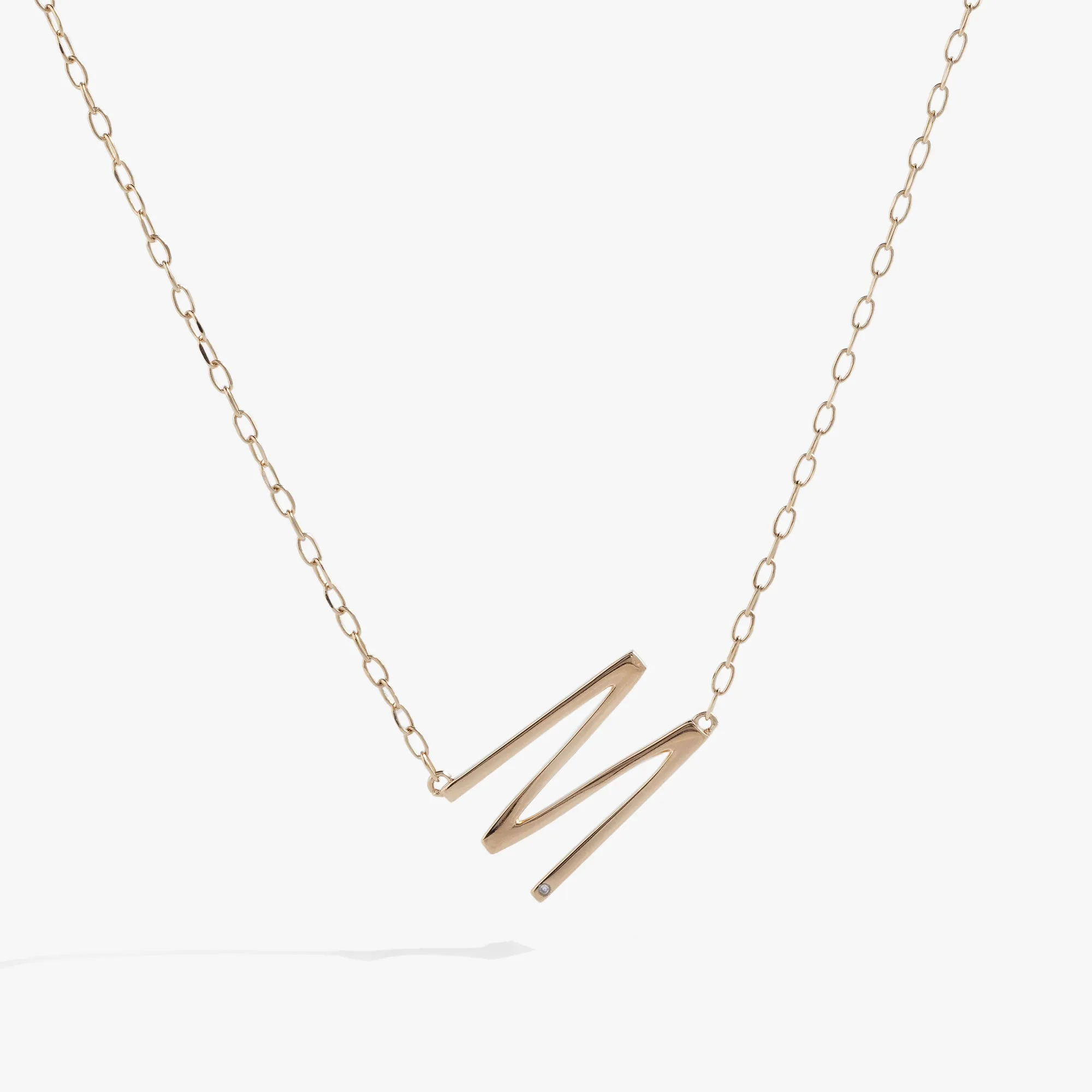 Initial M Precious Elongated Necklace sold by Alex and Ani