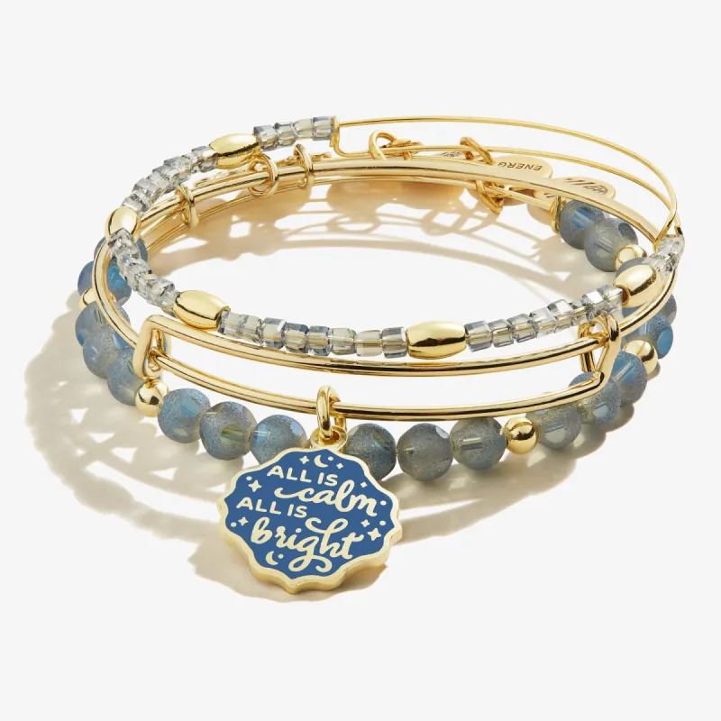 'All is Calm All is Bright' Charm Bangle, Set of 3 sold by Alex and Ani