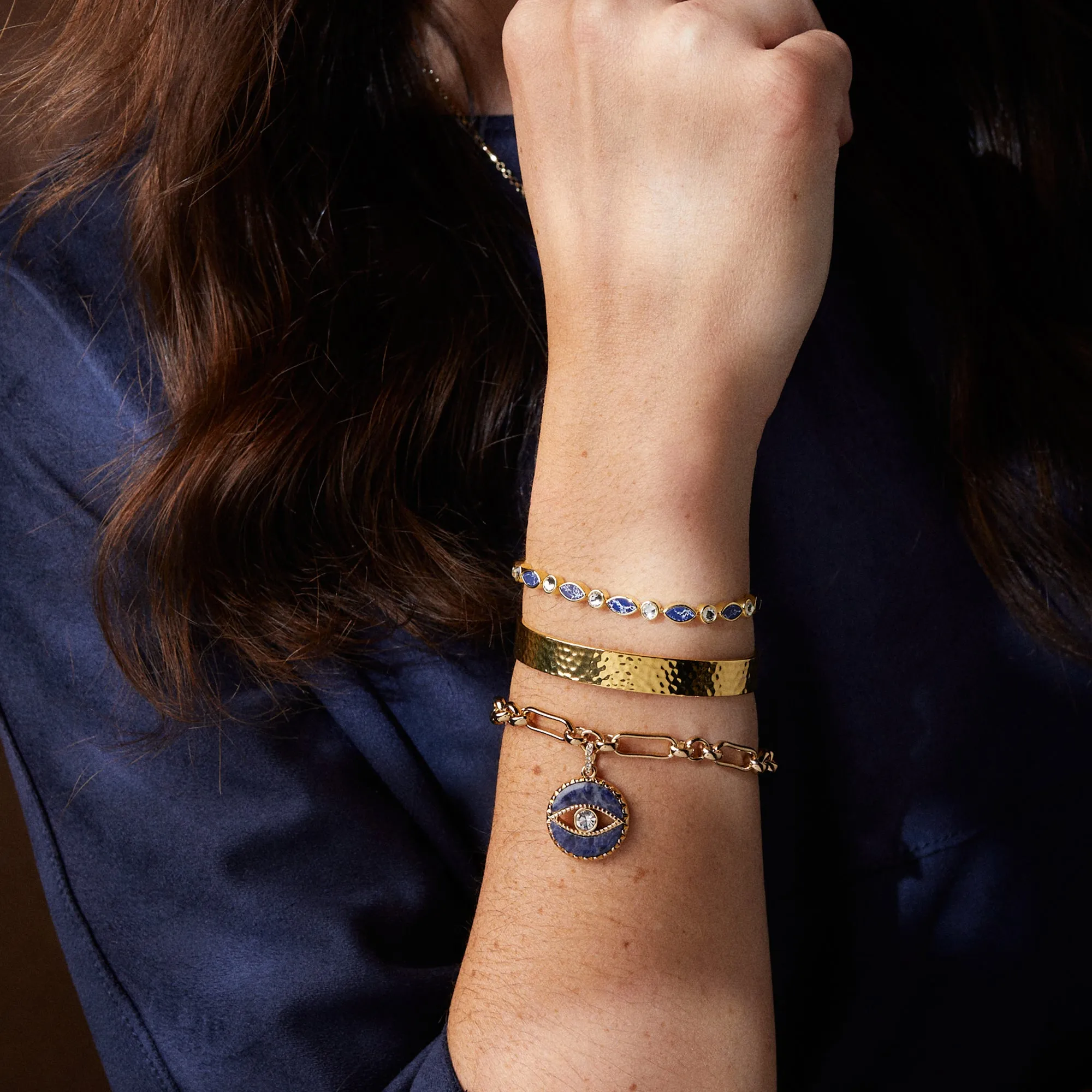 Sodalite Evil Eye Chain Bracelet sold by Alex and Ani product image thumbnail 2