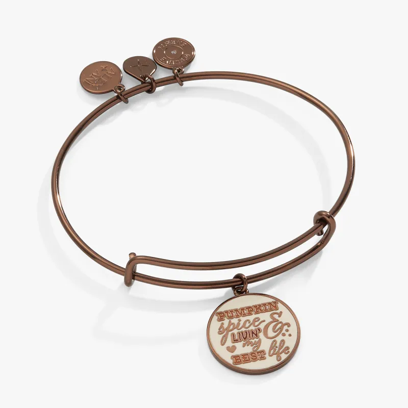 Pumpkin Spice Mantra Charm Bangle sold by Alex and Ani